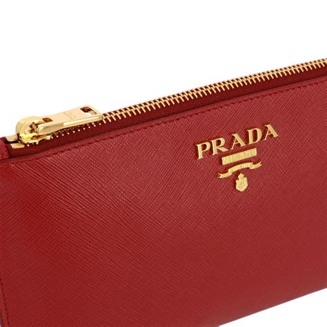 prada clutch b23 x h14 cm fire|Prada leather clutches.